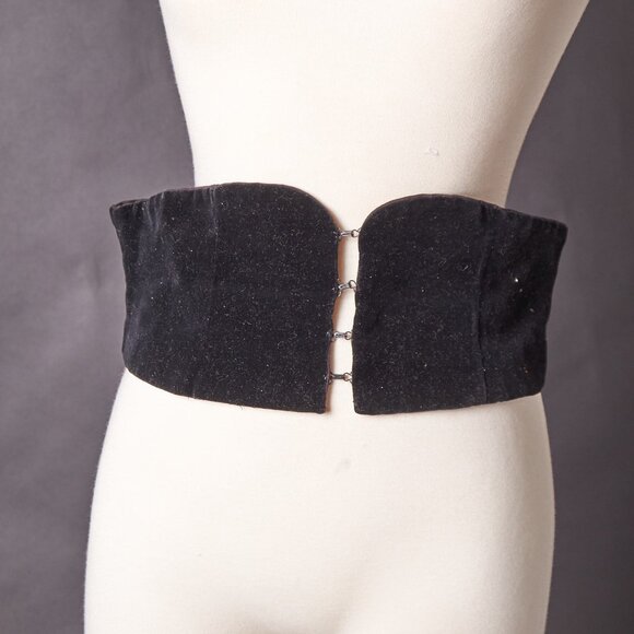 1980s Black Punk Glam Rock Velvet Belt Waspie main image 6
